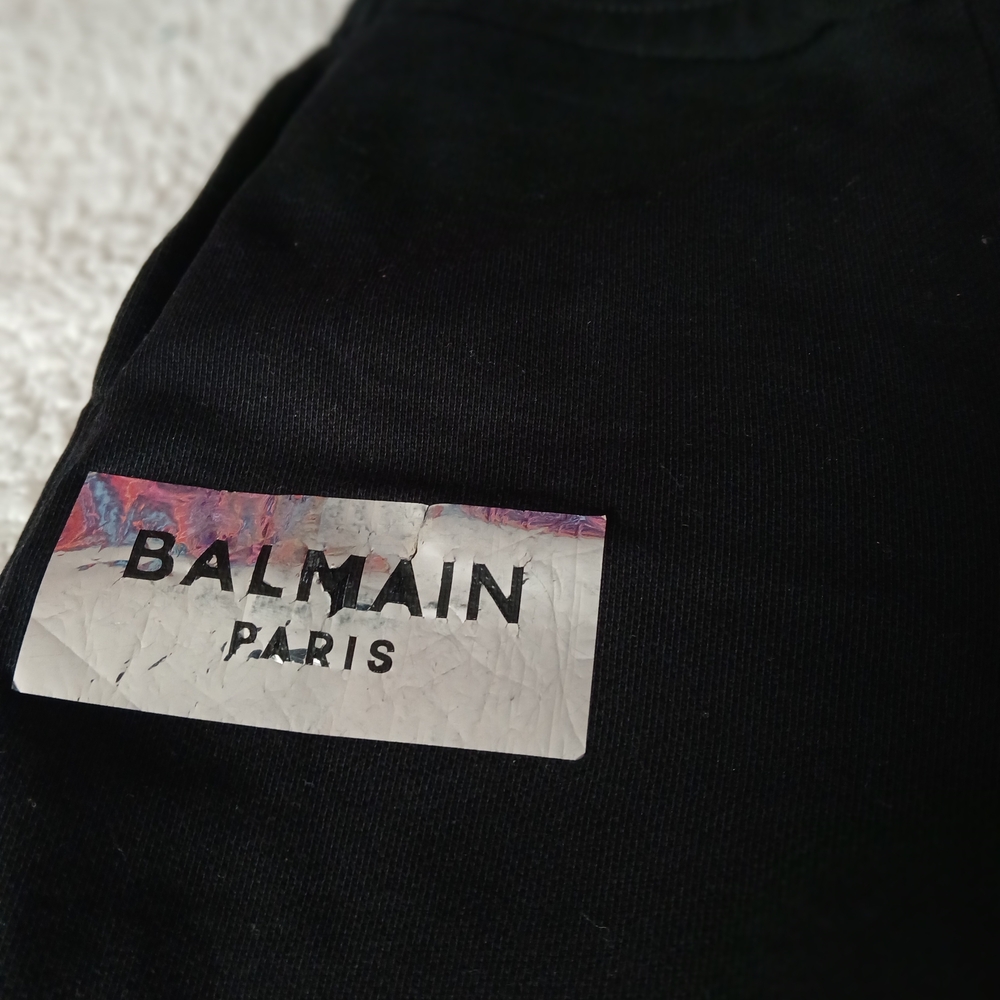 Balmain Kids Black Logo Sweatpants